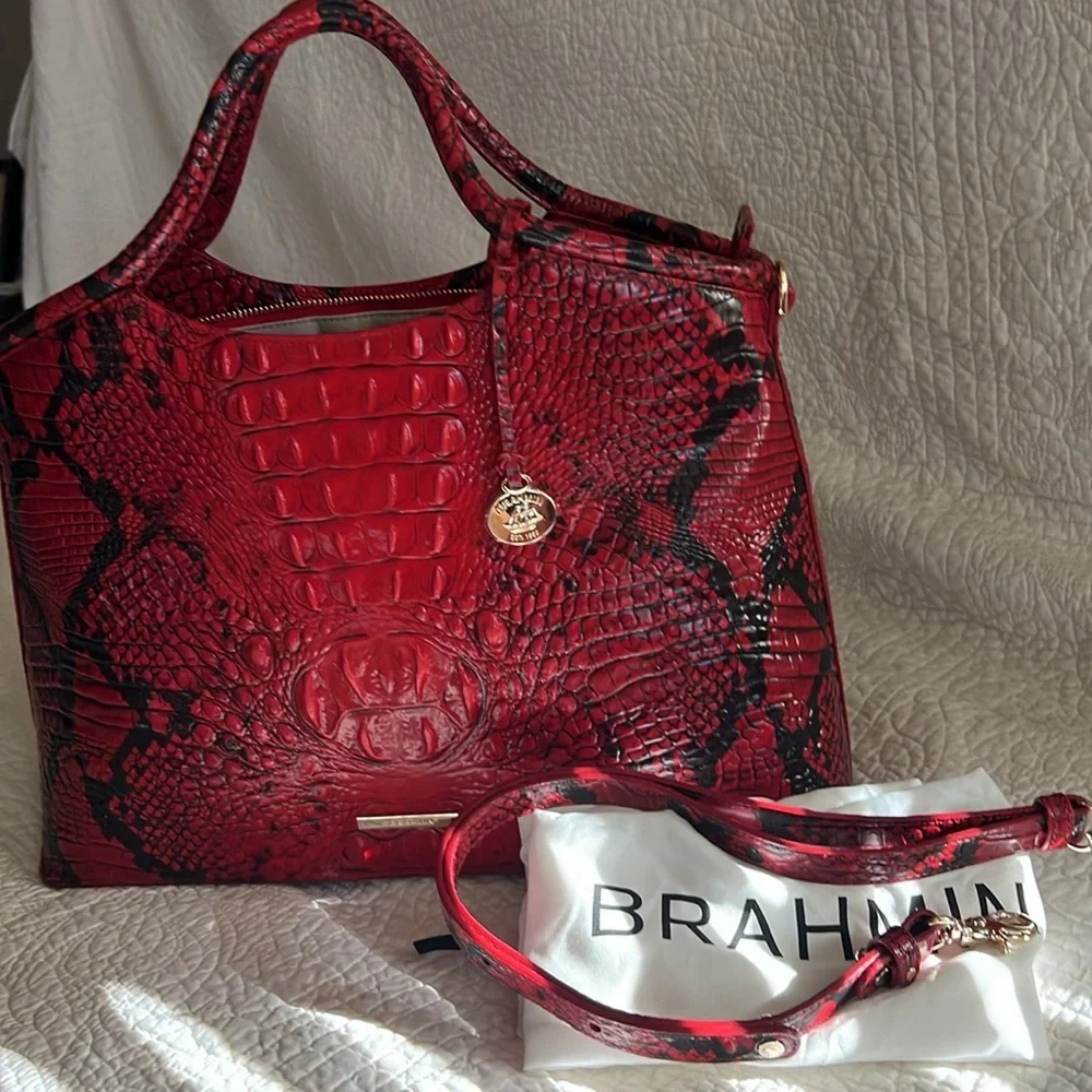 Brahmin Elaine Lipstick Ombre Melbourne leather bag NWOT - Picture 2 of 13